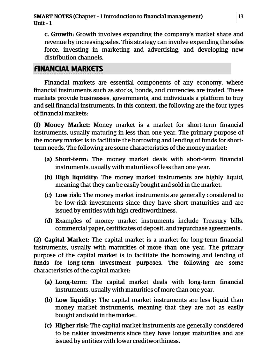 Financial Management Unit - 1 - GGSIPU Study Material